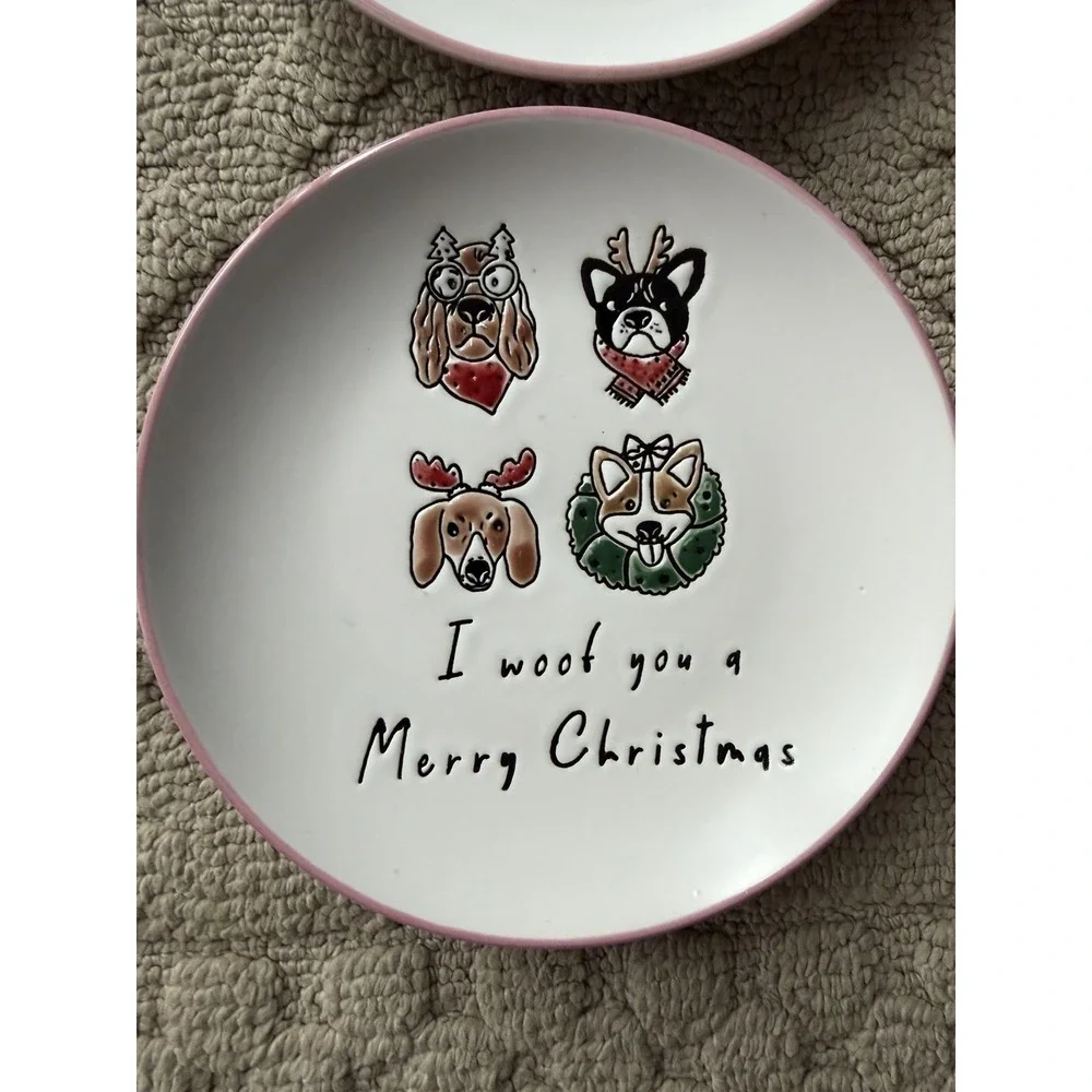 4 I WOOF YOU A MERRY CHRISTMAS Appetizer Plates 6